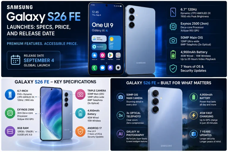 Galaxy S26 FE Launches Specs, Price, and Release Date