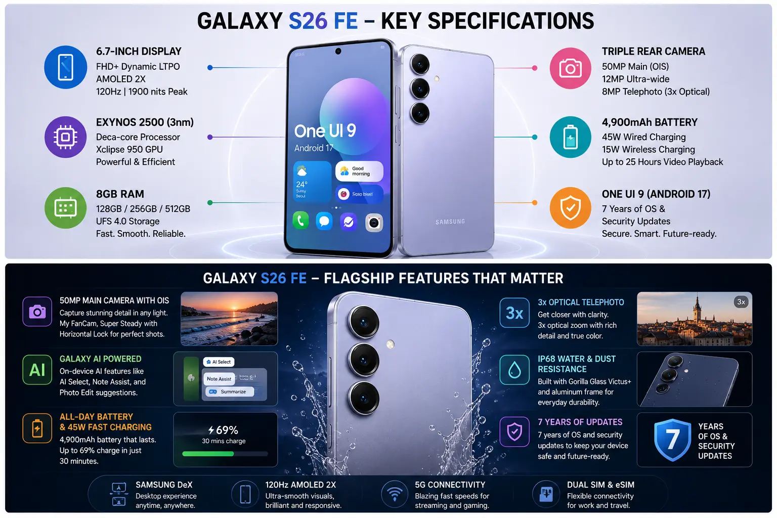 Galaxy S26 FE  Specs and Features