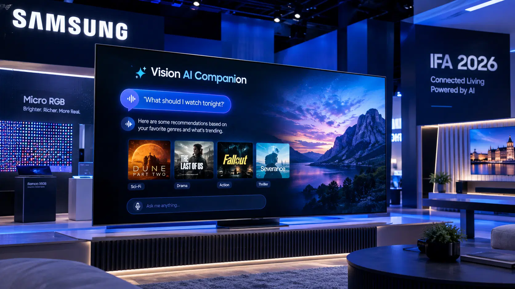 Samsung Vision AI Companion at IFA 2026 bringing conversational AI and personalized recommendations to smart TVs
